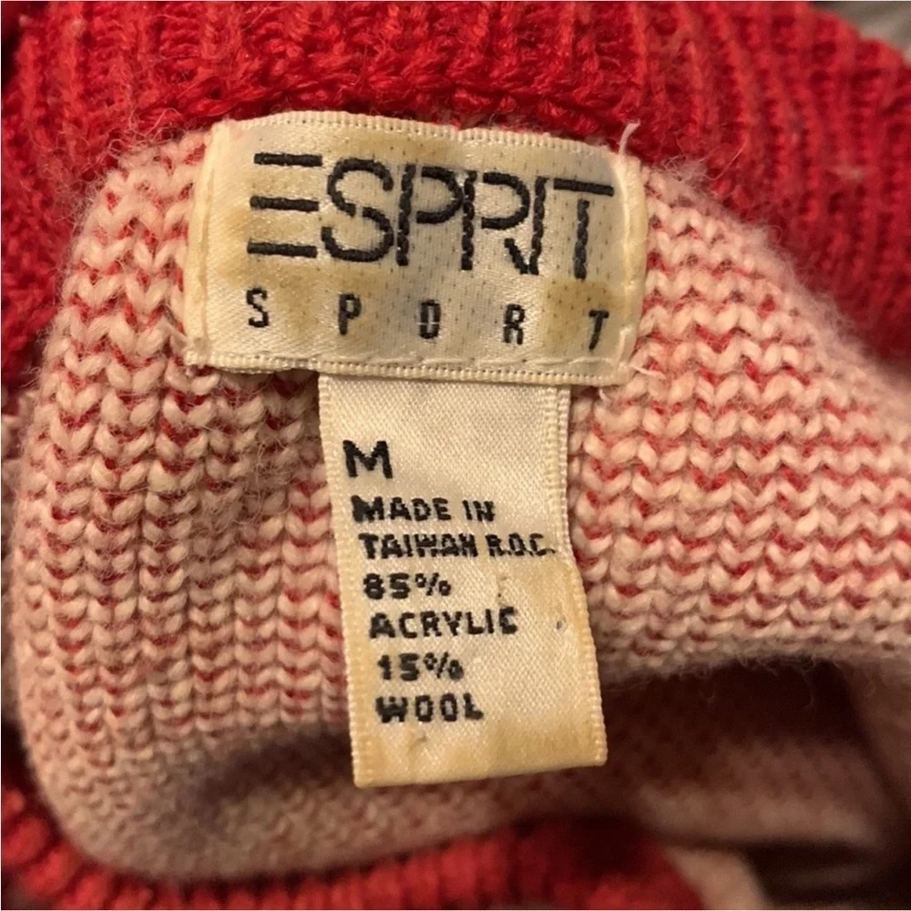 Vintage Esprit Sport Nordic wool blend sweater Size Medium
